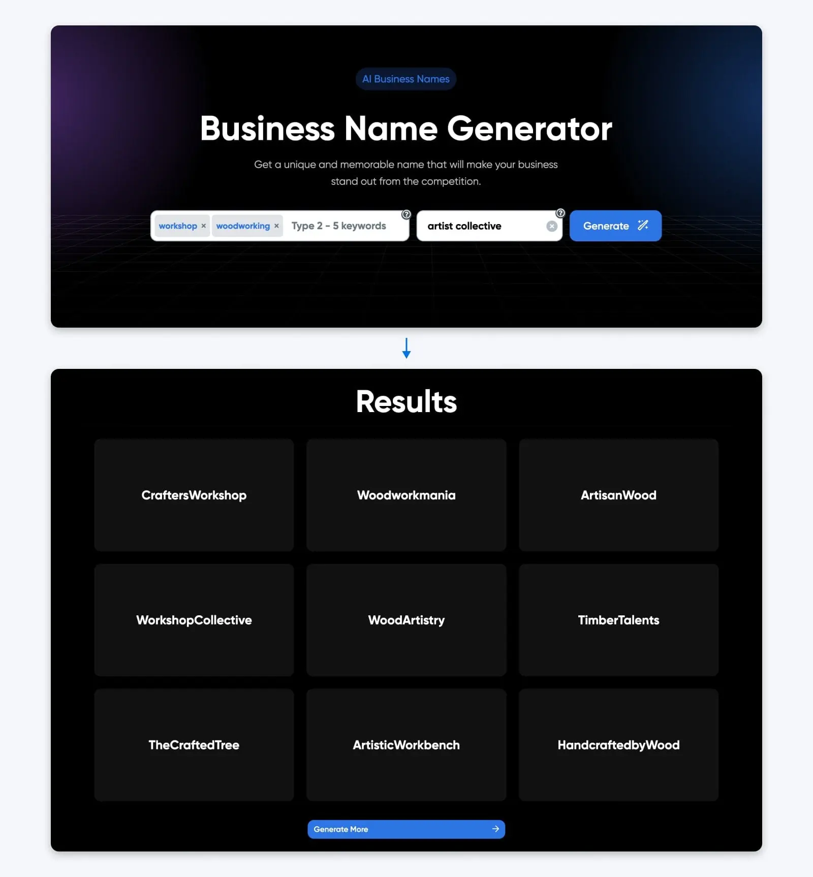 Генератор названий для бизнеса DreamHost